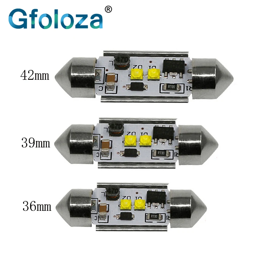 Gfoloza C5W купол подключению Can-шины светодиод 36/39/42 мм Интерьер Чтение Чемодан фонарь освещения номерного знака Cree COB Чип гирлянда лампа белый 12 в 1 шт