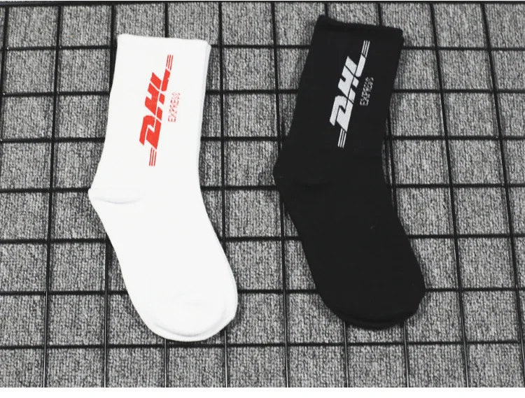 Anewmorn/мужские хлопковые носки с DHL буквами, мужские Модные уличные повседневные короткие носки для скейтборда в стиле хип-хоп