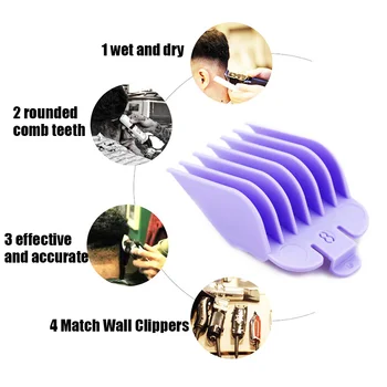 

8 Pcs Universal Hair Clipper Limit Comb Guide Attachment Size 3/6/10/13/16/19/22/25mm Barber Accessories Styling Replacement