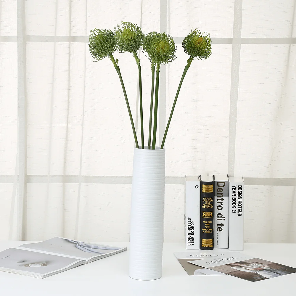 Пластиковая открытая игла Protea Flower Spray с длинным стволом искусственные тропические Pincushion Faux Leucospermum в 4 цветах-2" высокий