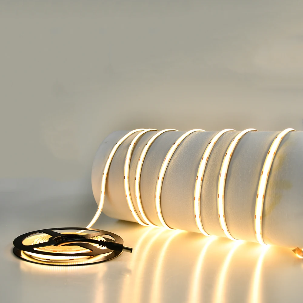 de luces flexibles, tira luces COB de alta 480LED/M, para pegar en la pared de la casa, luz blanca cálida para Decoración|Tiras LED| - AliExpress