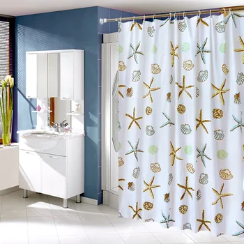 

Supply Bathroom Shower Curtain Door Ocean Star Shower Curtain PEVA Environmental Mildew Waterproof Bathtub Thickness Curtain