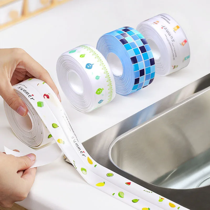 

Acrylic Bathroom Kitchen Sealing Strip Home Decor Waterproof Wall Stickers Shower Sink Bath Adhesive PVC Tape Seams Gap sticker