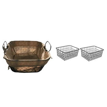 

Metal Art Storage Baskets Industrial Style Kitchen Snack Storage Basket & Household Iron Storage Basket