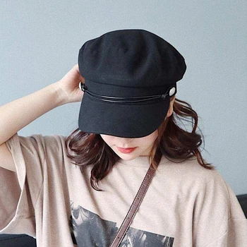 

Retro octagonal hat navy hat spring and autumn fashion Japanese literature and art beret outdoor hat women
