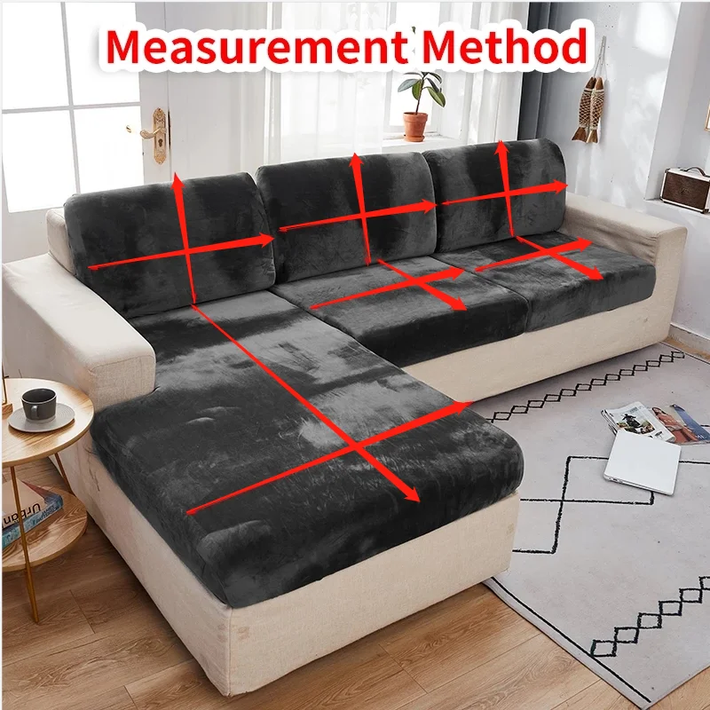 Sofa Cover Sofa Cushion Thick Velvet Sofa Cover Solid Color Sofa Cushion Cover Elastic Slipcover All-inclusive Couch Covers Dining Room MY448