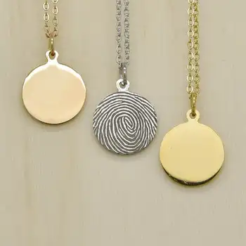 

Personalized Fingerprint Necklace Handwriting Jewelry Name Necklace Initial Cremation Memorial Necklace