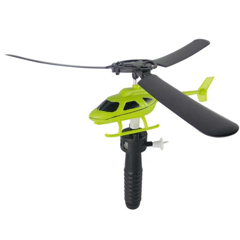 

High Quality Outdoor Game Educational Toy Mini Helicopter Fly Drawstring Children Gift Outdoor Game Hot Mini Plane Color Random