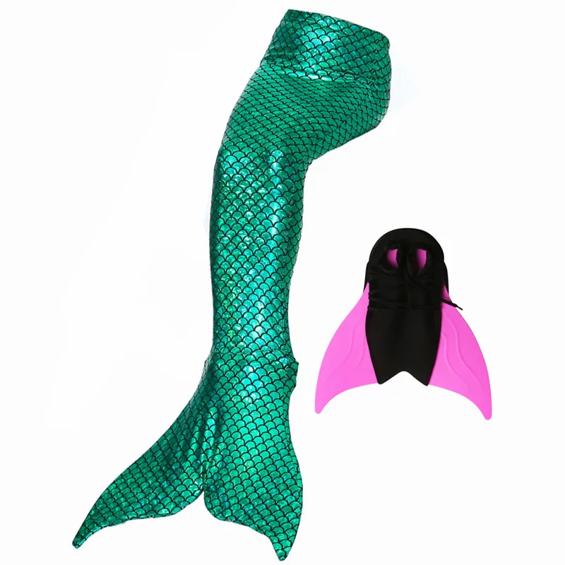 Tail with Fin Горячая Распродажа пижам с рисунком русалки Моноласты, хвосты для купания «Русалочка» костюм с раскладным механизмом, купальник, Костюм Русалки - Цвет: Tail with Fin