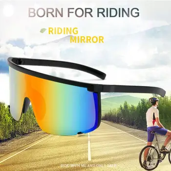 

Super Shield Mirror Lens Sunglasses Retro Matte Black Frame UV400 visor outdoor sports glasses fashion trend riding sunglasses