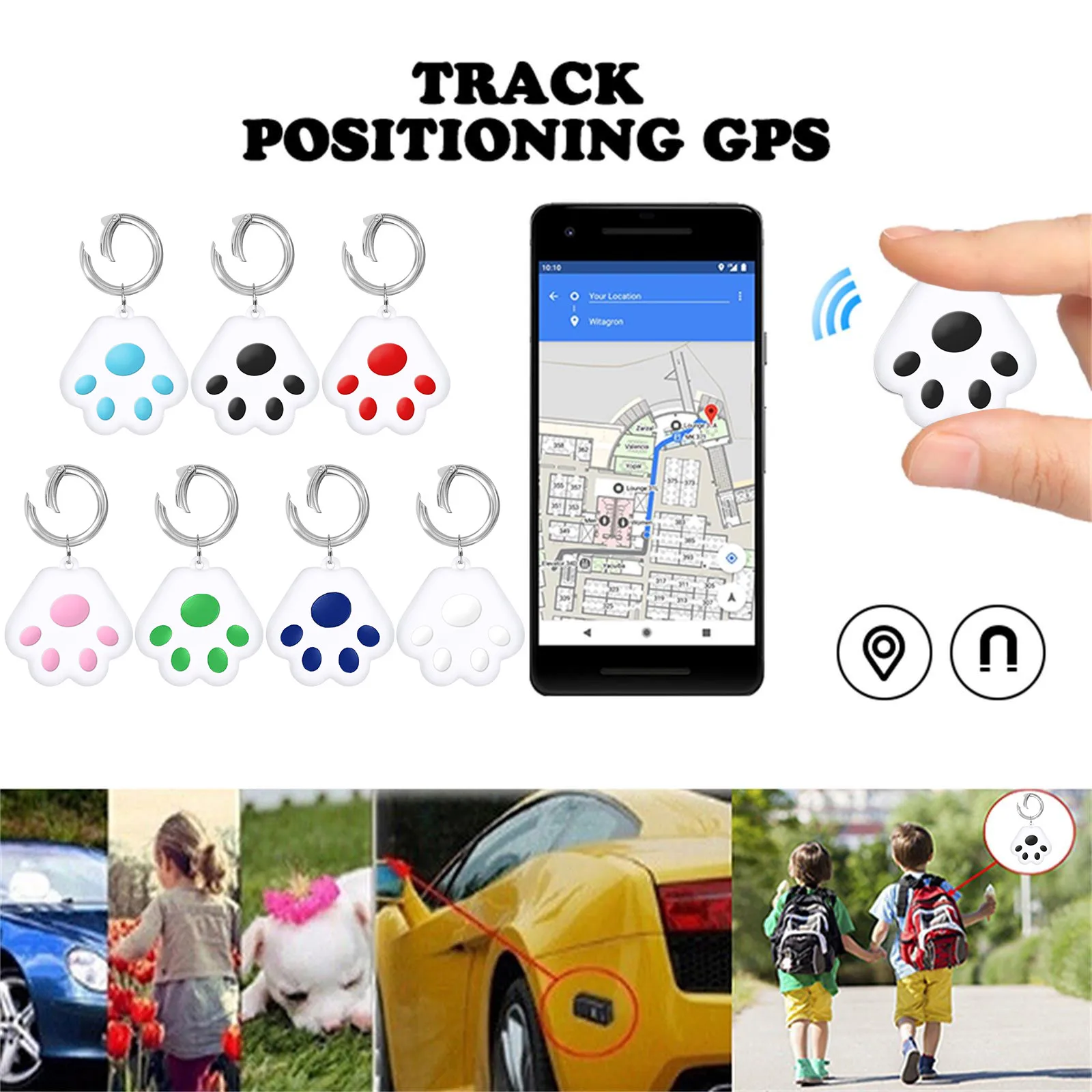 Tracker Key Finder Smart Anti-Lost Device Waterproof GPS Locator Keyfinder Localizado Alarm For Kids Pet Dog Cat Wallet Ba