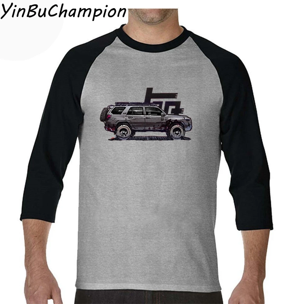 5th Gen 4Runner TRD mens long sleeve men Hip Hop top Tees Crew neck Camisetas Hombre Manga Corta men white T shirt XS-3XL - Цвет: Кораллово-Красный