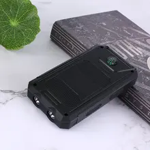 DIY Solar Power Bank Case 2 USB Ports External Charger Powerbank Case for Emergency Outdoor Camping Travel with Compass