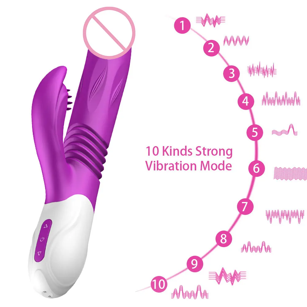Gode ​​télescopique Vibr jouets sexuels érotiques pour femmes Double langue léchant 10 vitesses G Spot produits pour adultes Clito_voghion.com