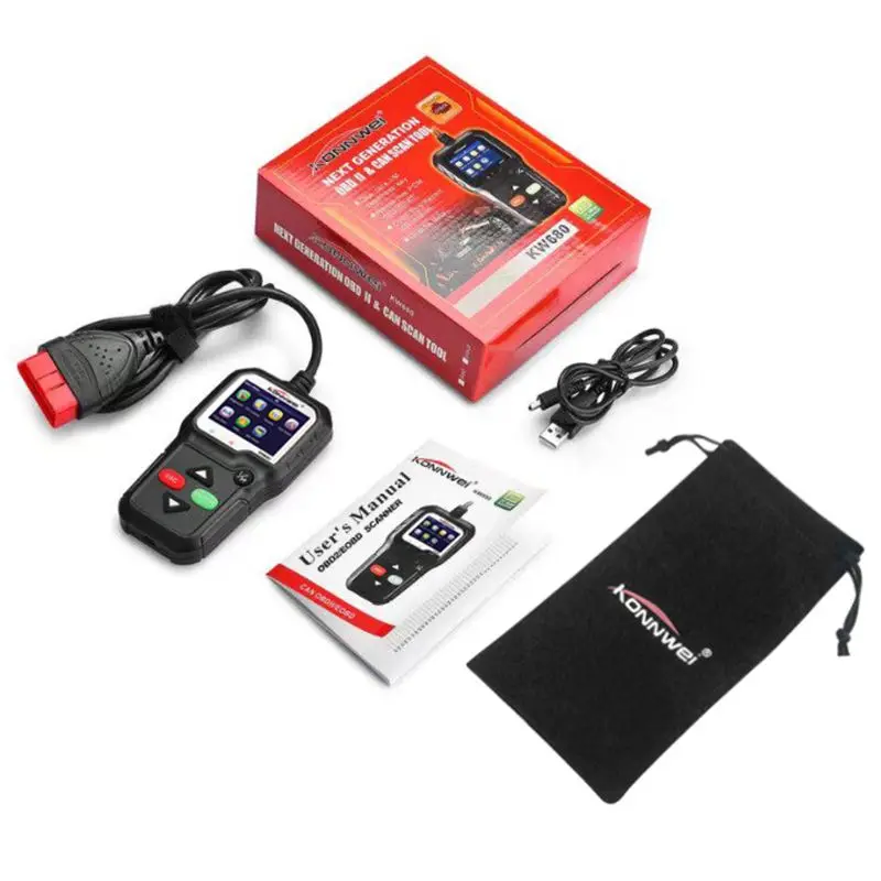 KW680 OBD2 сканер автомобильный диагностический автоматический диагностический инструмент считывание кодов ошибок сканер