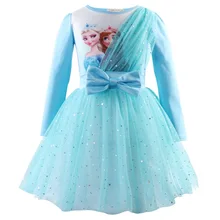 Платье для девочек; платье Снежной Королевы для костюмированной вечеринки; платья принцессы Эльзы; костюм Анны с единорогом; Рождественская одежда для детей