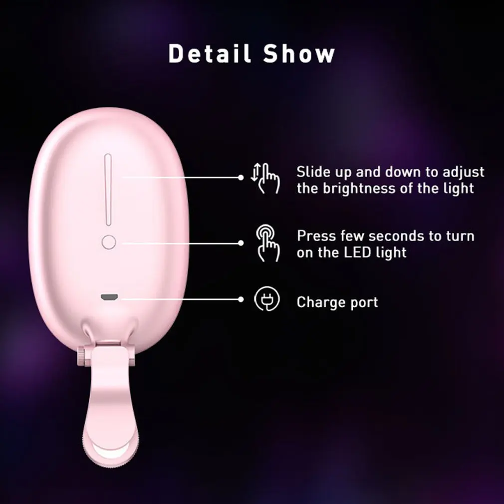 Свет мобильного телефона дополнительный Led Live beauty Автоспуск макияж дополнительный Широкоугольный макро объектив свет для селфи лампа