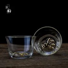 Японская стеклянная чашка Хрустальная термостойкая стеклянная молоток под дерево мастер чашка крепление Fuji чай золотая рыбка чашка