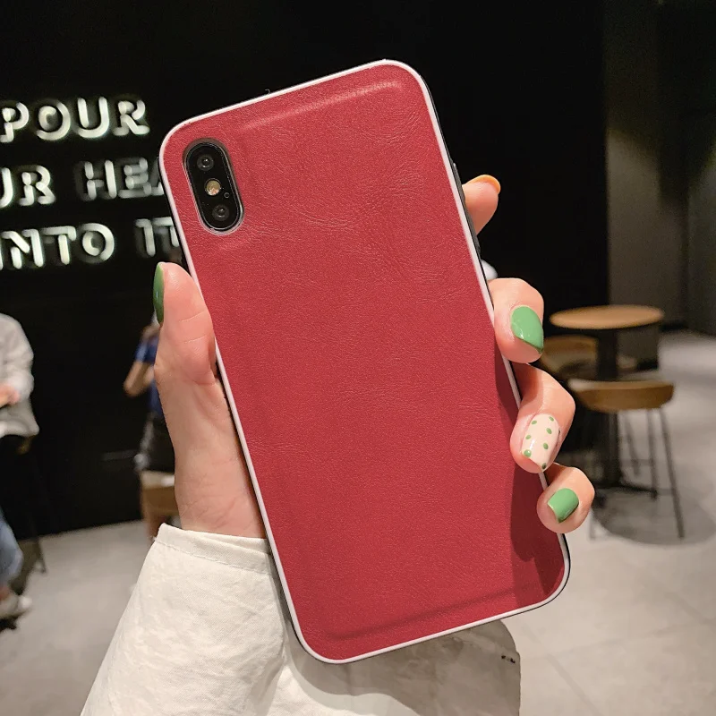 

Leather Cases For iPhone XR X XS Max 6 7 8 Case Vintage Full Protection Simple Funda Case For iPhone 7 8 6S 6 Plus Cover