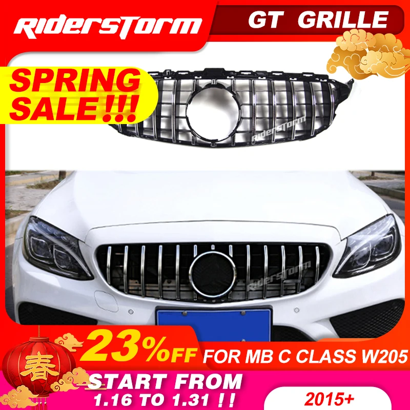 

Gt grille For W205 Front GTR Grill for Mercedes Benz W205 c180 c200 c250 c300 c43 2015+ Grille 2019 front grille