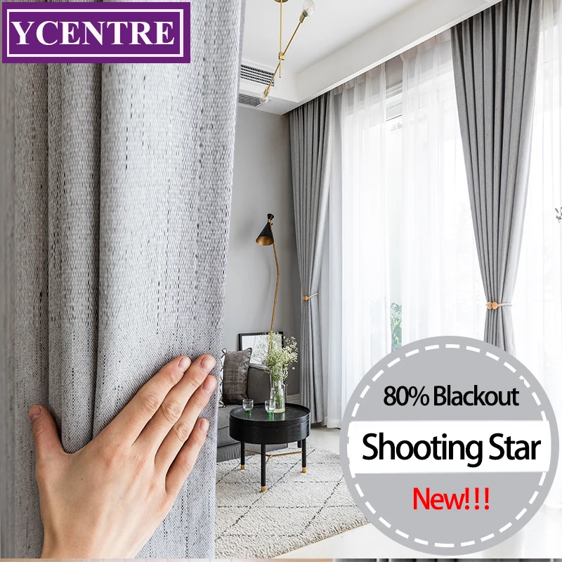 

YCENTRE Faux Linen Window Treatment Thermal Insulated Solid Color Darken Living Room Beautiful Grain Curtain/Drapes for Bedroom