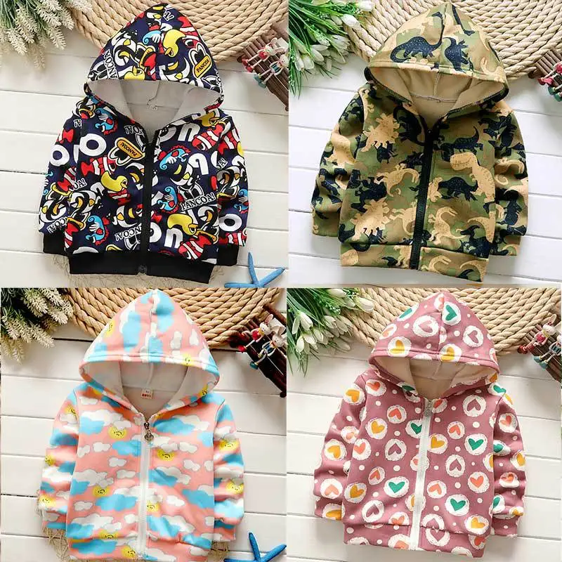 

Baby Spring And Autumn with TLC Velvet Jacket BOY'S 2019 New Style Jacket Girls Cute Adorable Tops CHILDREN'S Garment Hoodie