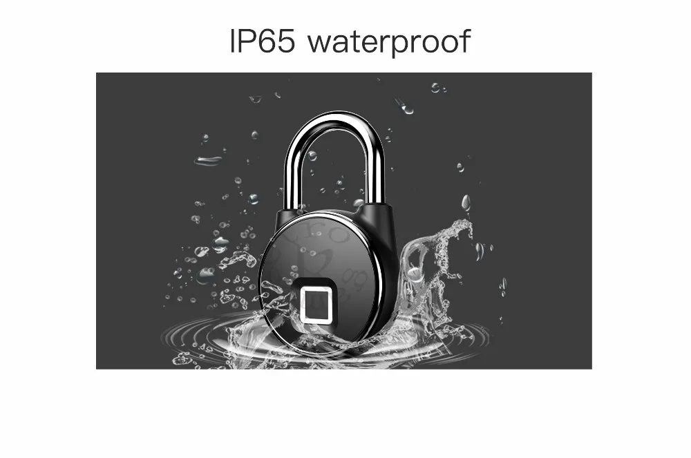 USB Перезаряжаемый Умный Замок без ключа отпечатков пальцев замок IP65 Водонепроницаемый Противоугонный замок безопасности дверь Багаж