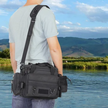 

Multifunctional Waterproof Fishing Bag Durable Outdoor Waist Shoulder Bag Case Reel Lure Storage Bag Fishing Tackle Handbag