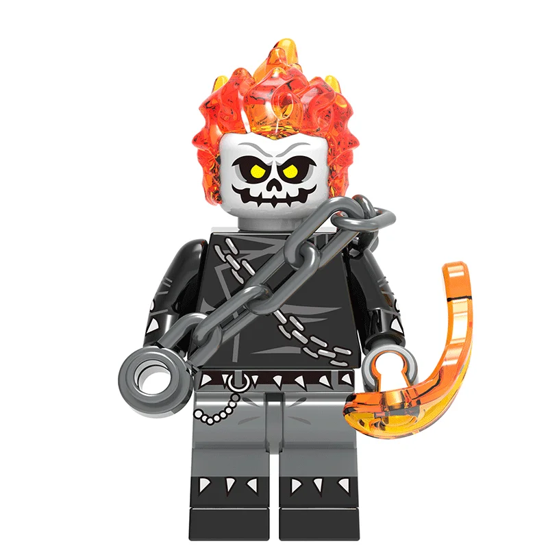X0221-975 Super Heroes Single Sale Building Block Figures ZOMBIE SPIDERMAN RED SKULL GHOST RIDER WOLVERINE Bricks Toys for Children Compat - Color: X0221-975