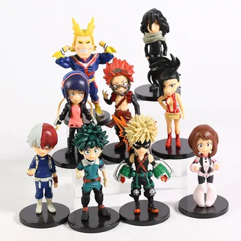 

My Hero Academia All Might Midoriya Bakugou Todoroki Ochaco Kyoka Yaoyorozu Kirishima Mini PVC Figures Toys 9pcs/set