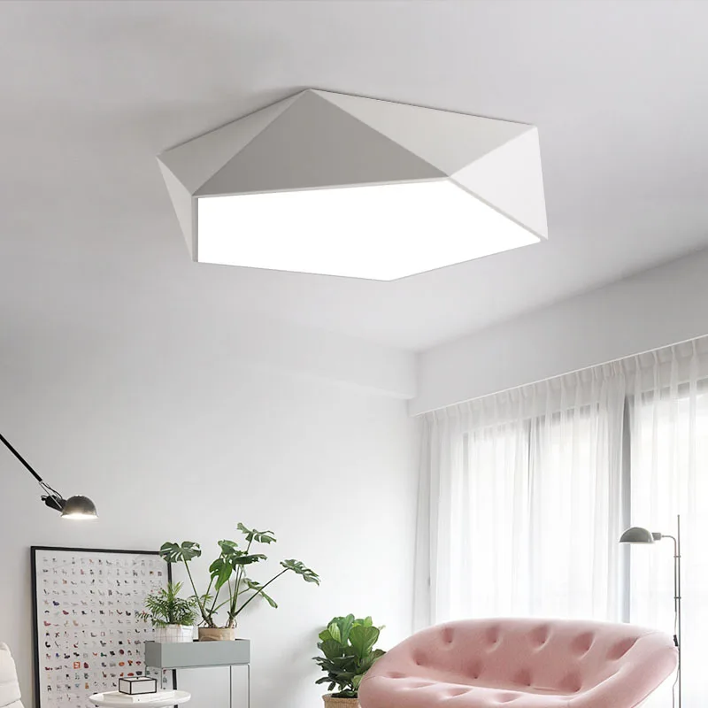 

Northern European-Style Modern Minimalist Ceiling Lamp Living Room Bedroom Library LED Geometry Stereo Ceiling Lamp Creative Coo