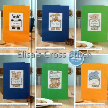 

CD151 14ct DIY Invitation Greeting Card Popular Full Set CrossStitch Greeting Card Cake Birthday Christmas Gift Animal