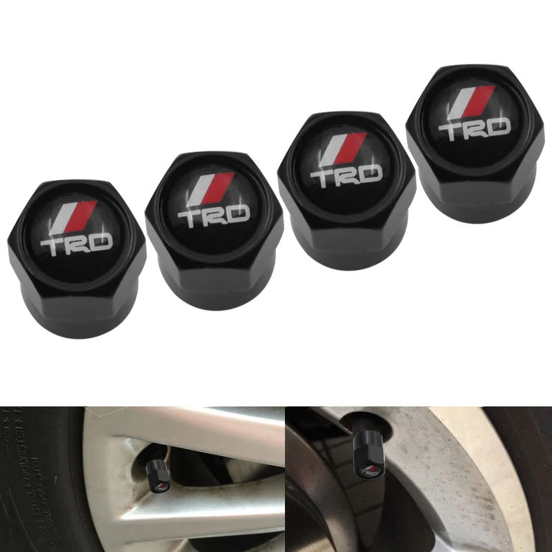 

4 PCS/set Auto Accessories Wheel Tire Parts Valve Stem Caps Cover For Toyota CROWN REIZ TRD Racing LOGO Tire accessories