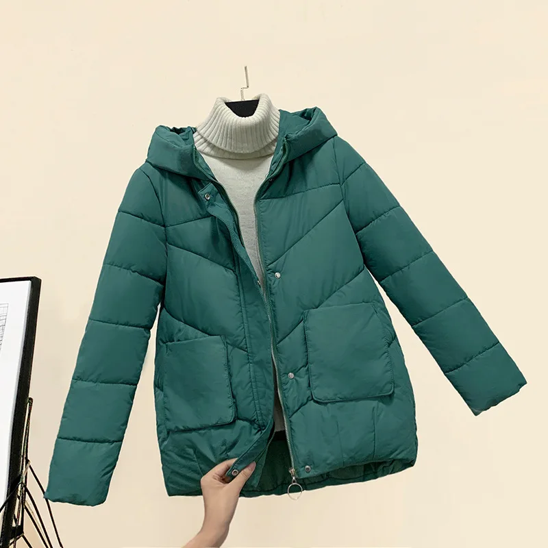 Зеленый Abrigos Mujer Invierno зимняя куртка женская меховая хлопковая стеганая куртка Женская парка Женская куртка зимнее пальто для женщин - Цвет: Зеленый