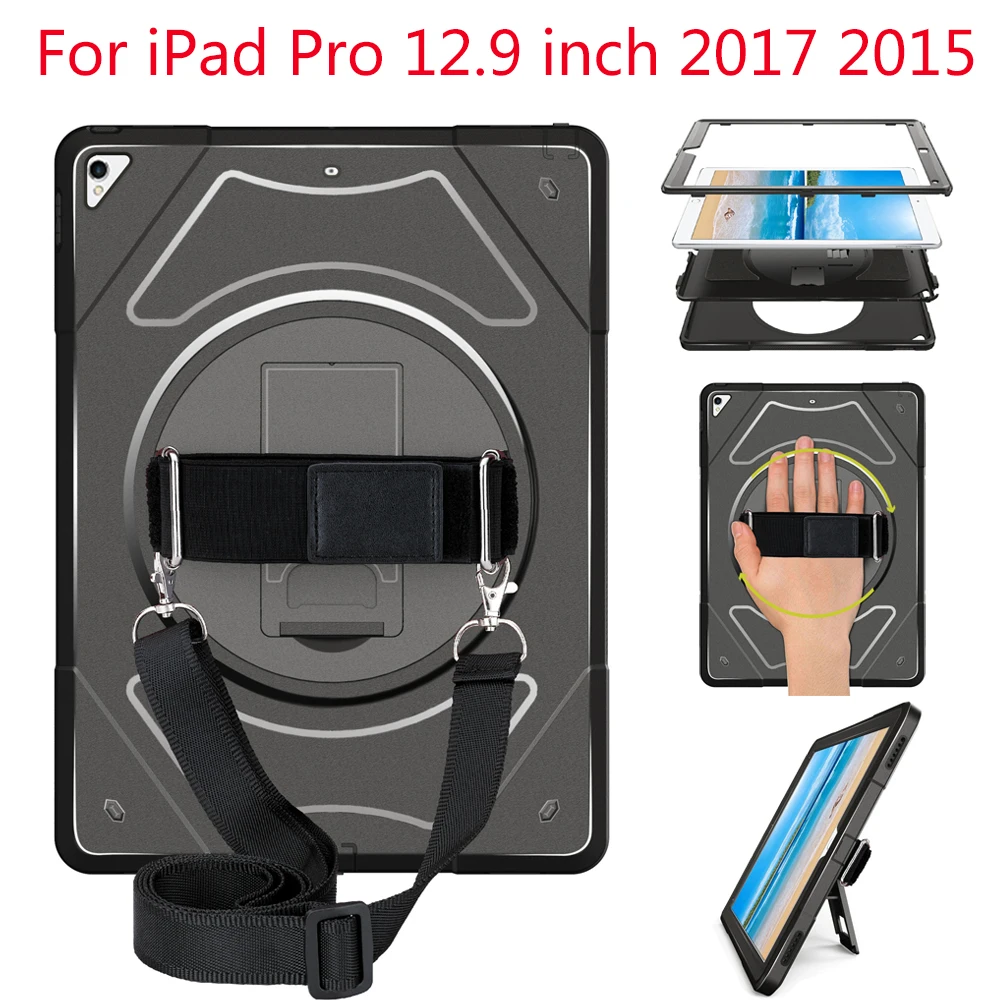 Miesherk Чехол для iPad Pro 12,9 (2017/2015) с 360 градусов вращающийся ремешок и средства ухода за кожей Шеи противоударный падение Защитная крышка