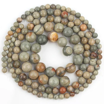 

Natural Stone Green Astrophyllite Gem Jaspers Beads Loose Spacer Beads For Jewelry Making DIY Bracelets 15"Inch 4 6 8 10 12 mm