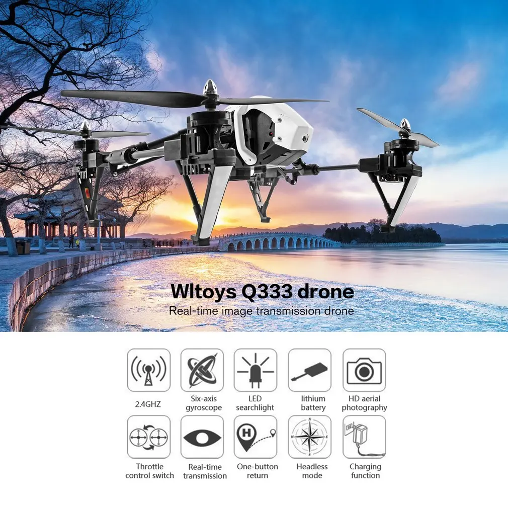 Wltoys Q333 Дрон трехступенчатая деформация воздушный четырехосный самолет в реальном времени изображение Дрон с передачей FPV RC вертолет