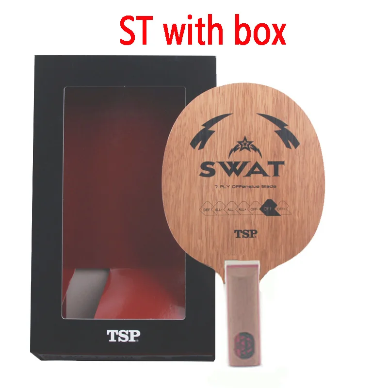 TSP SWAT настольный теннис лезвие(7 деревянная древесина, петля/быстрая атака) ракетка для Пинг-Понга Летучая мышь весло - Цвет: ST with box