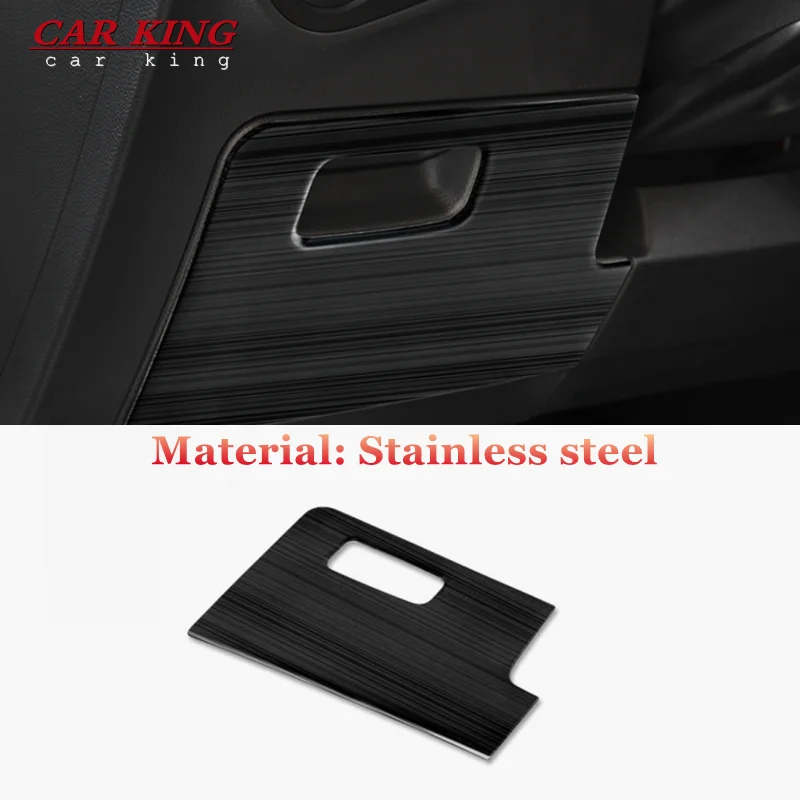 

LHD Stainless steel Car Main driving storage box Cover Trim For Volkswagen VW Teramont Atlas 2017-2020 Accessories Styling 2PCS