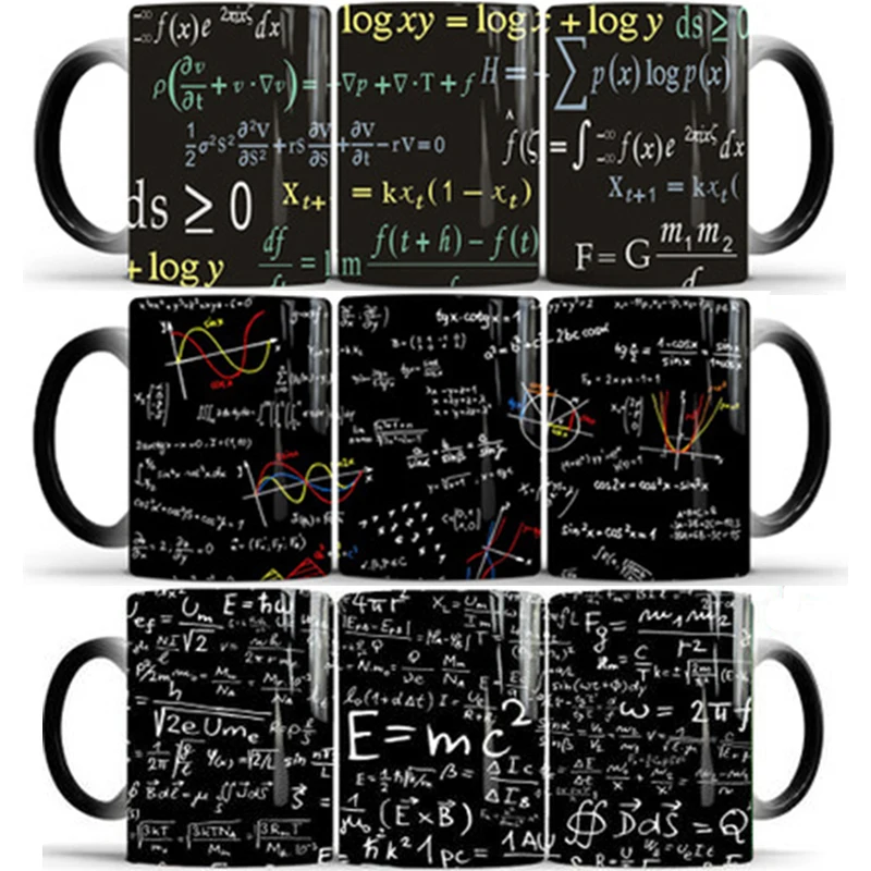 1pcs New 350ml Creative Physics Math Formula Pattern Color Changing Ceramic Cups Heat Induction Cups Office Coffee Milk Tea Mugs Mugs Aliexpress