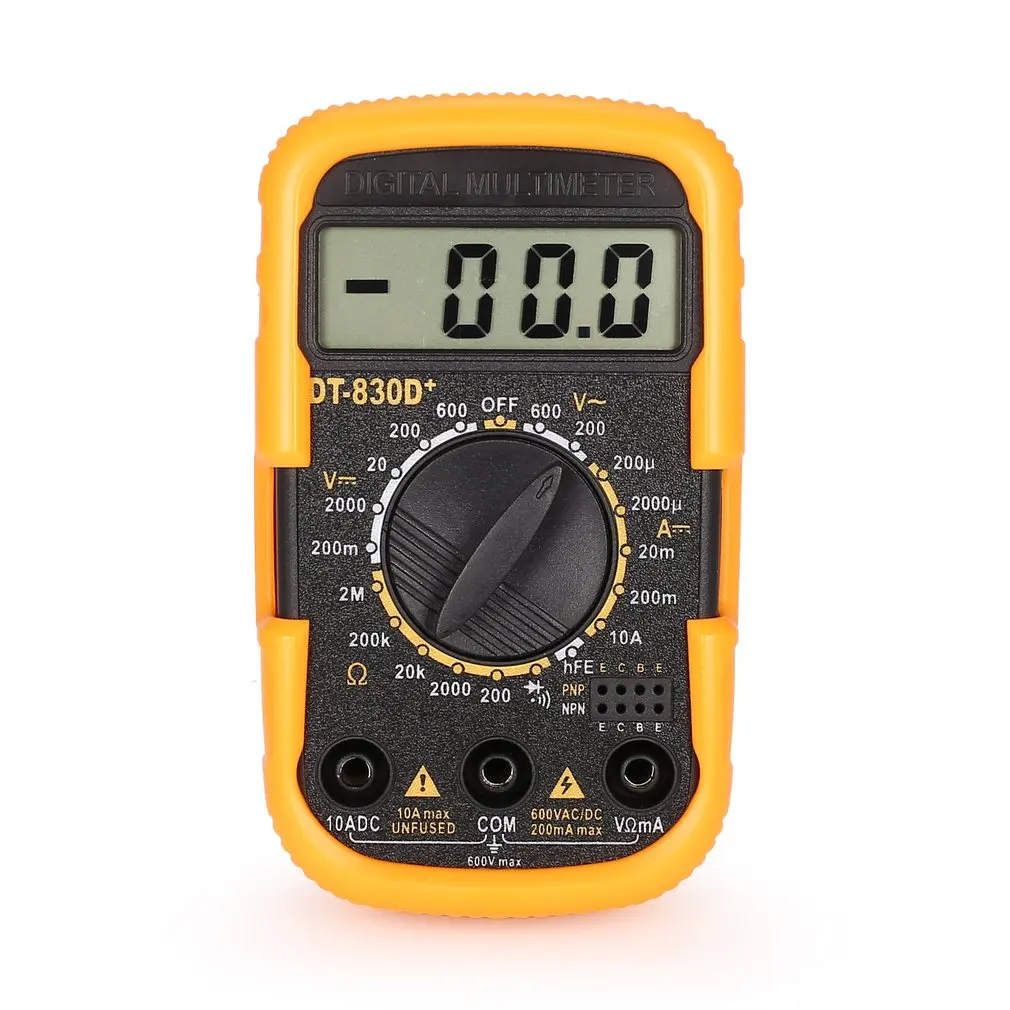 

DT830D+ Mini Pocket Digital Multimeter 1999 Counts AC/DC Volt Amp Ohm Diode hFE Continuity Tester Ammeter Voltmeter Drop Ship