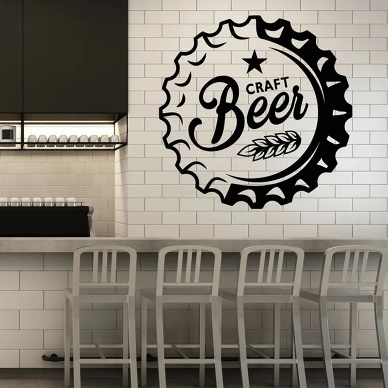 Drinking Alcohol Bar Pub Craft Beer Wall Sticker House Interior Decor Art Door Window Vinyl Removable Wallpaper Poster wall stickers,home decor posters,wall hangings decor