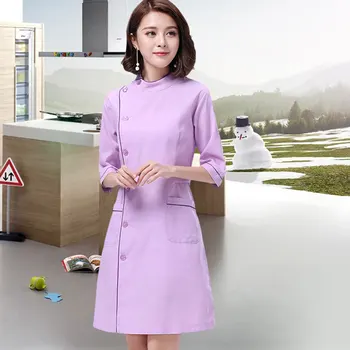 

Half Sleeve Nurse Work Wear Dress Dental Clinic Hospital Surgeon Uniforms Beauty Salon Beautician Clothing Medicos Medical Gown