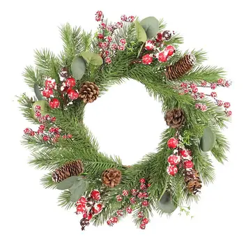 

Christmas Wreath Garland Arrangement Christmas Wreath PE red eucalyptus 50CM Christmas Decoration For Home Festive Party Decor