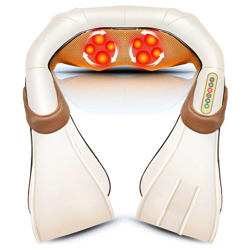 Electric Neck Massager Relaxation Treatments Back Body Shiatsu Kneading Infrared Heating Massage Health Care Car Office Home
