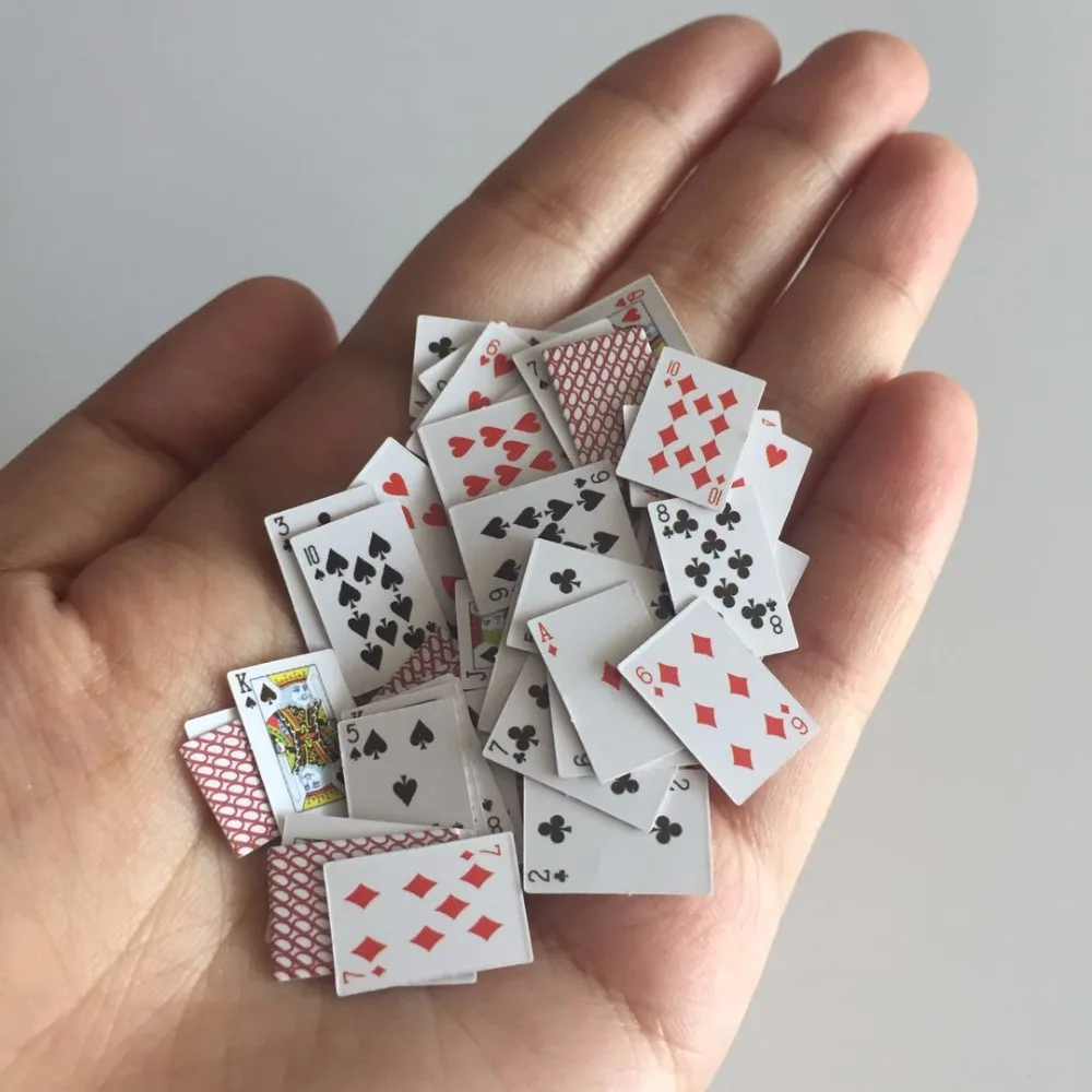 Mini Playing Cards 1:12 Dollhouse Miniature Ornament Creative Toy Poker cardsCYC 