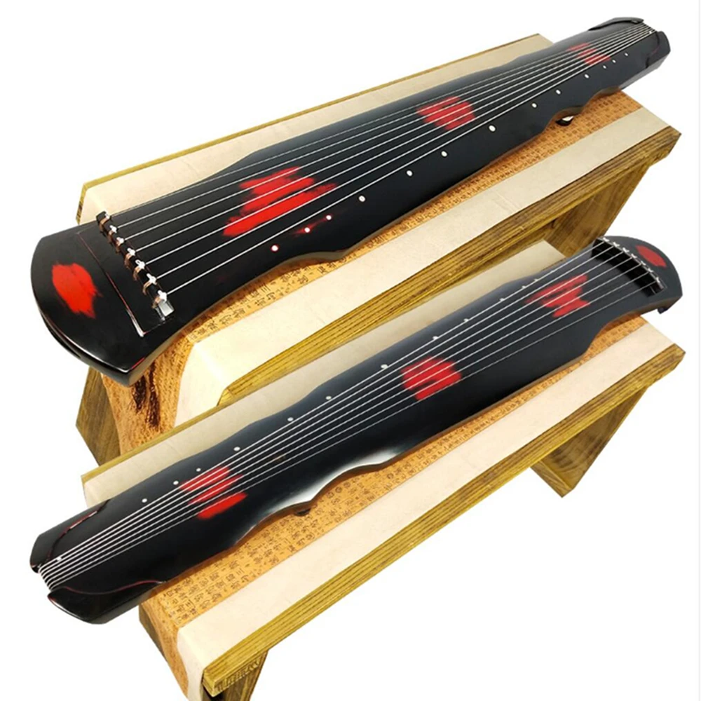 Sevenangel Chinese Fuxi Guqin 7 Strings Cinnabar Color Old Paulownia