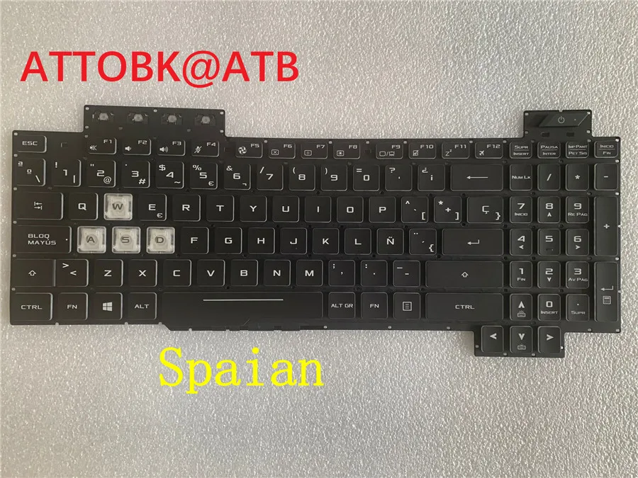 Teclado para Notebook com Retroiluminação Rgb Asus Tuf Fx505dt Fx505 Fx505dy Fx95 Fx705g Fx505gm Fx95g Espanhol Árabe Francês kr nd