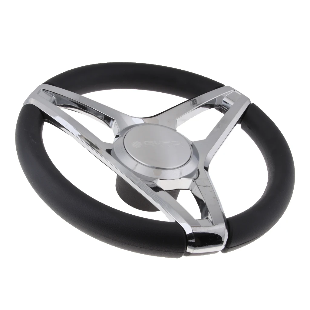 

Marine Boat Steering Wheel With 3/4inch Tapered Key Adapter, 3 Spoke Non-directional for Vessels, Yacht