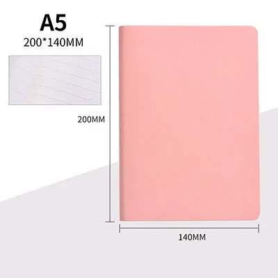 Pink A5, кавайная кожаная обложка, блокнот, школьные офисные принадлежности, креативный блокнот s, еженедельник, библейские путешественники, милый блокнот - Цвет: Pink
